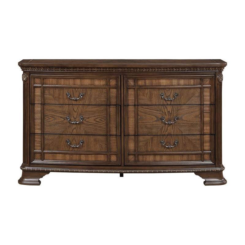 Elegant Design Formal Bedroom Set 4pc Bed Dresser Mirror Chest Furniture