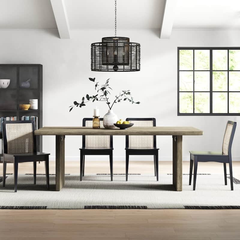 Jefferson III Grey Solid Wood Rectangular Dining Table