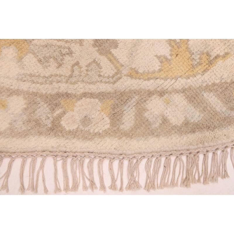 ECARPETGALLERY Hand-knotted Royal Oushak Ivory Wool Rug - 9'0 x 8'10