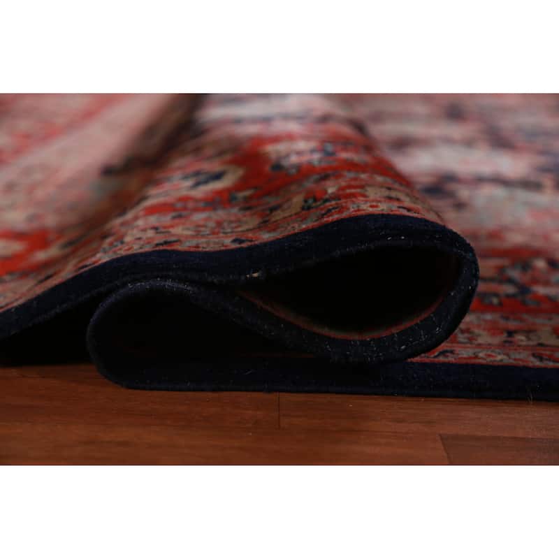 Hand Knotted Oriental 100% Wool Carpet Traditional All-Over Navy Blue & Blues Bidjar Area Rug - 12' 8'' X 9' 9''