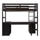 preview thumbnail 22 of 23, Twin Size Wooden Loft Bed with Desk, 2 Drawers, Cabinet, 4 Shelves, Full-Length Guardrail