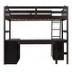 preview thumbnail 15 of 16, Twin size Wooden Loft Bed with Desk