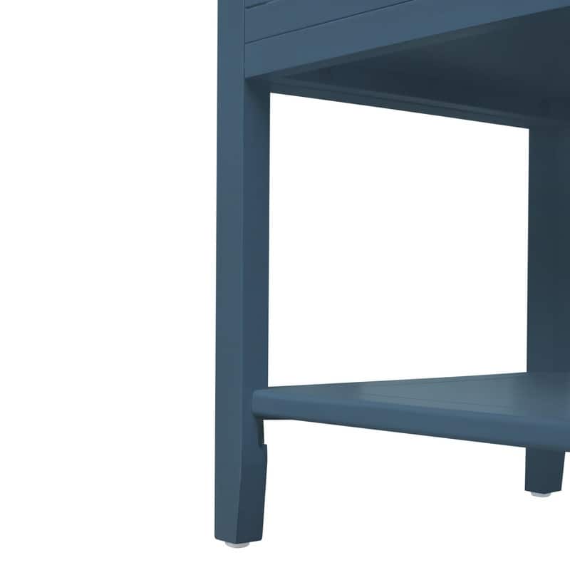 2 Drawer Side table,American style, End table,Suitable for bedroom, living room, study，Blue