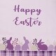 preview thumbnail 4 of 3, 72" Pastel Purple "Happy Easter" Plaid Table Runner