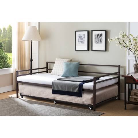 Bronze Metal Day Bed With Trundle