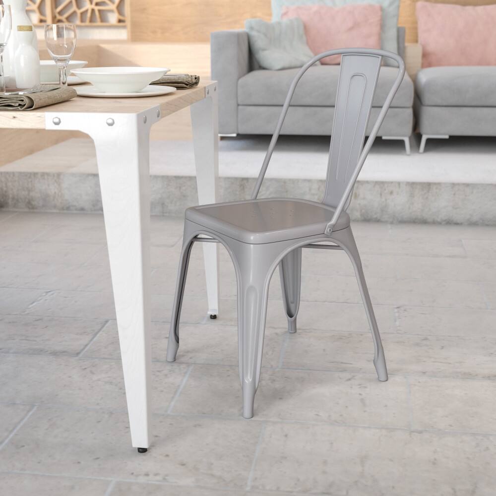 Metal Indoor-Outdoor Stackable Chair