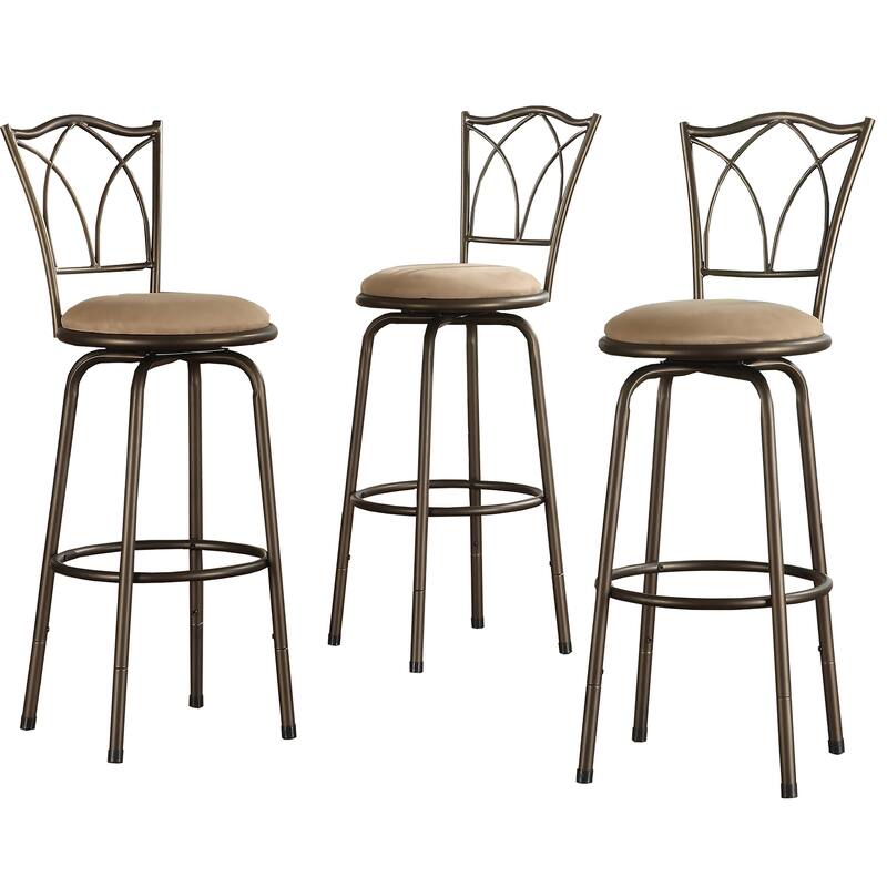 Avalon Double Cross Swivel High Back Counter Barstool (Set of 3) by iNSPIRE Q Classic