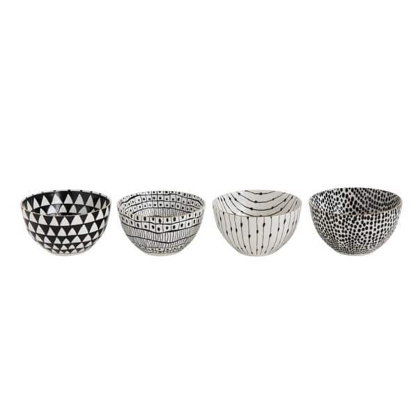 Bowls with Varying Designs - 5.0"L x 5.0"W x 2.8"H