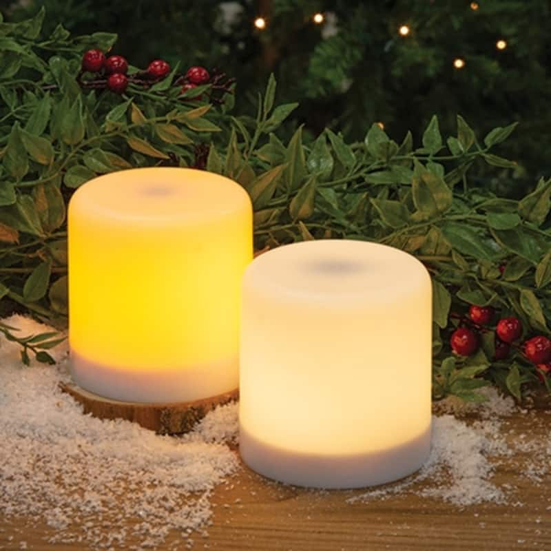 Battery Operated Flame Illusion LED Pillar Candle with Timer