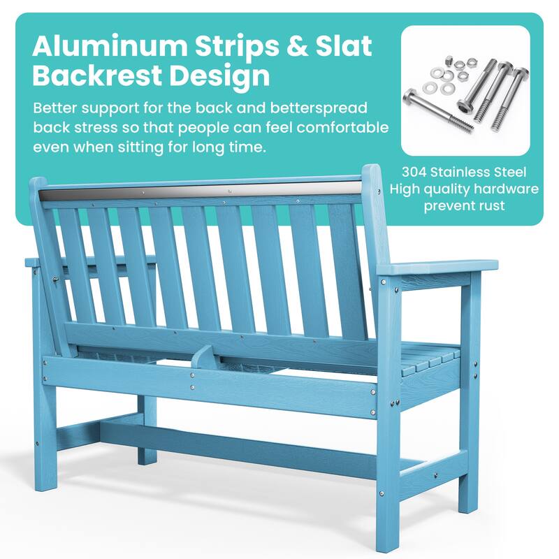 Outdoor 2-Person Garden Bench 42.92-in W x 35.83-in H