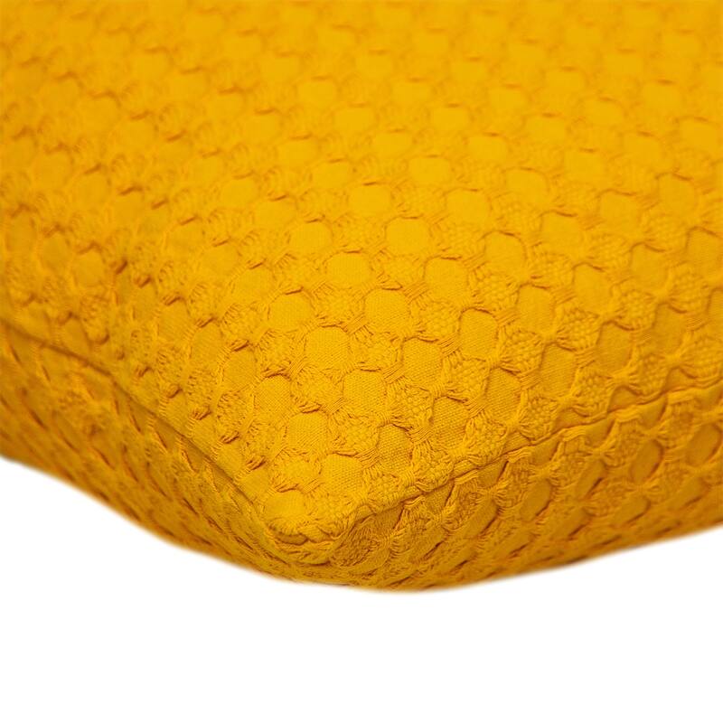 HomeRoots 20" Yellow Cotton Throw Pillow With Texture