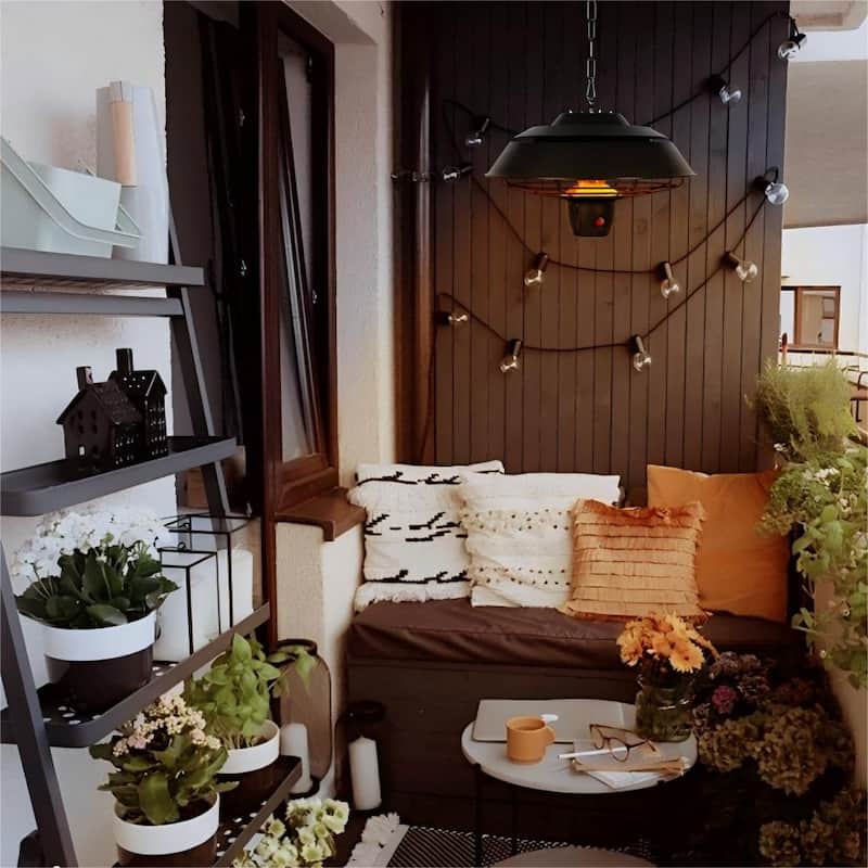 1500W Electric Outdoor Hanging Patio Heater with Remote Control