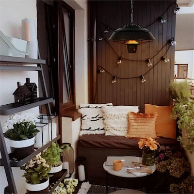 1500W Electric Outdoor Hanging Patio Heater with Remote Control