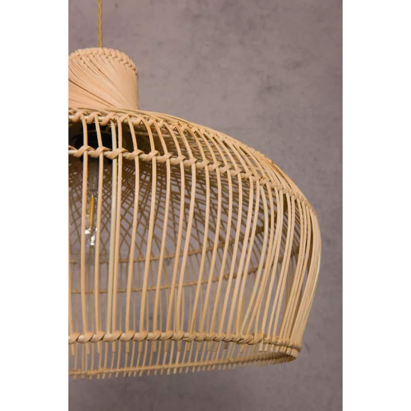 Modern Hand-woven Rattan Pendant Black Coastal Hanging Light