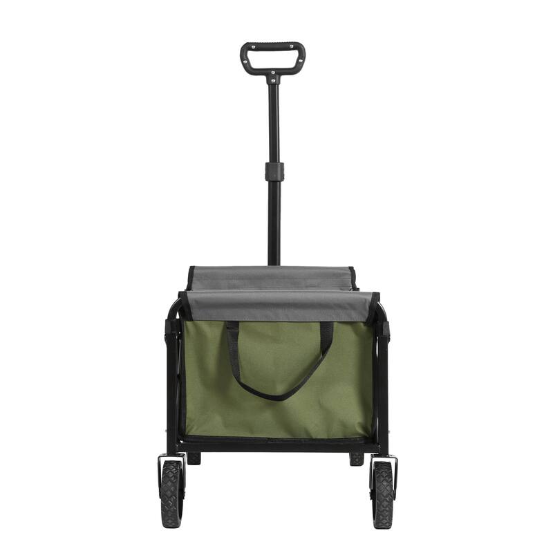 Lightweight Heavy Duty Folding Beach Wagon with Wheels, Large Capacity