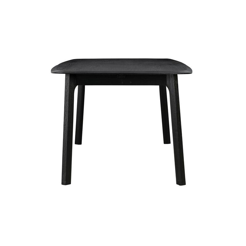 Dene 79-98 Inch Modern Extendable Rectangle Dining Table, Black Brushed Oak