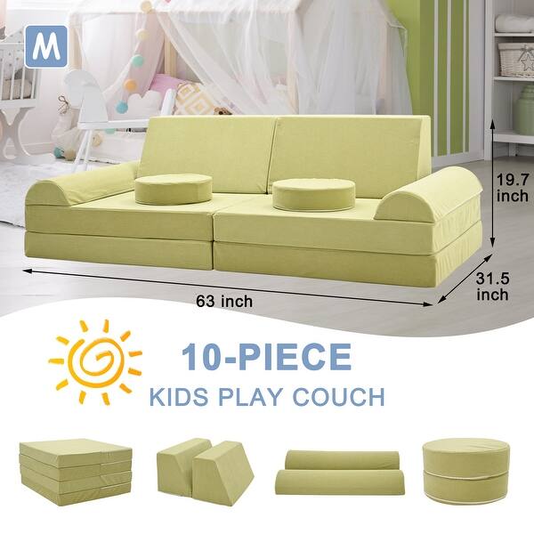dimension image slide 1 of 3, DoCred Kids Play Couch Sofa Set, Modular Toddler Sofa