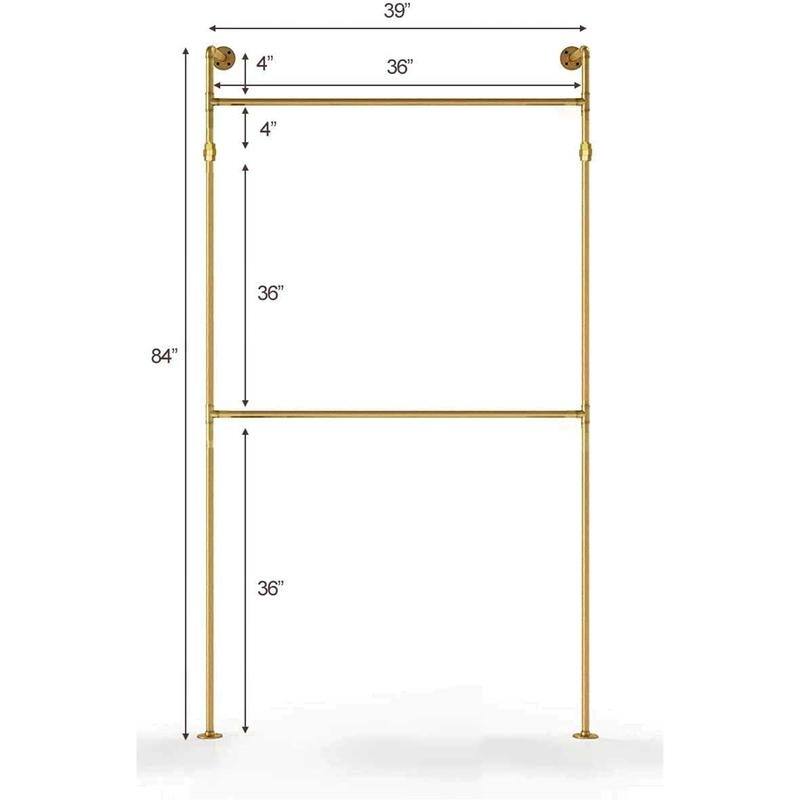 Heavy Duty Industrial Pipe Clothing Rack - 12"D x 39"W x 84"H