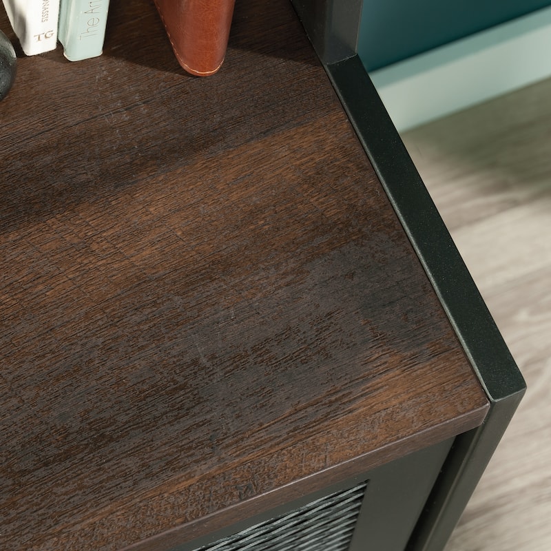 Wood Narrow Bookcase with Modern Design, Brown - 18.35" W x 18.50" D x 71.97" H