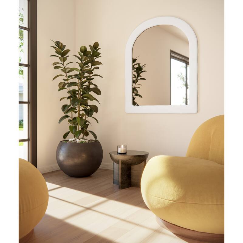 Thea 24 in. x 35 in. Mediterranean Arched Mirror