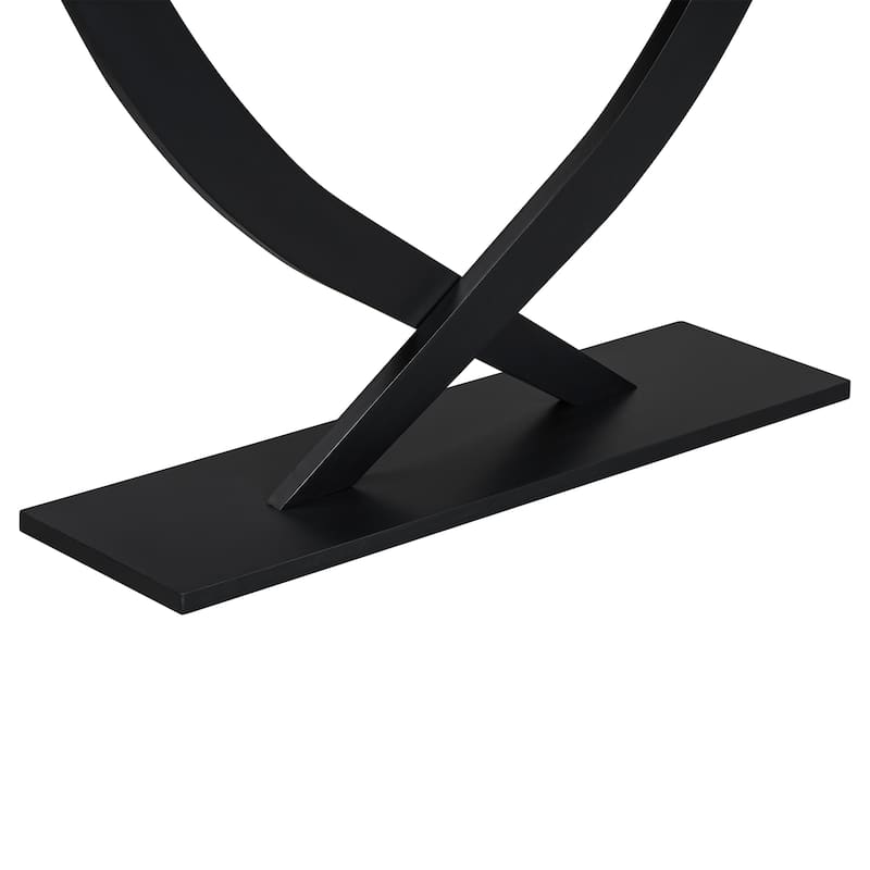 57'' Console Table Hallway Tables, Accent Table with Cross-Table Leg and Acacia Venner, Entryway Table for Living Room