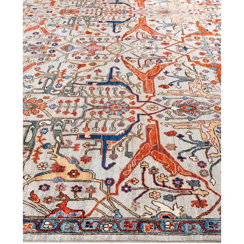 Serapi One-of-a-Kind Hand-Knotted Area Rug - Gray - 9' 0" x 12' 3"