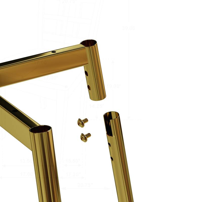Modern Minimalist Dining Chairs Set with Sturdy Metal Legs and Comfortable Backrest
