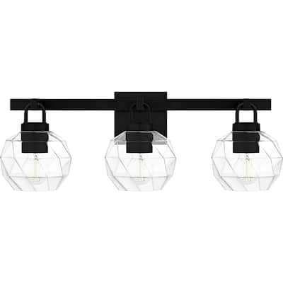 Celina 3-Light Matte Black Bath Light