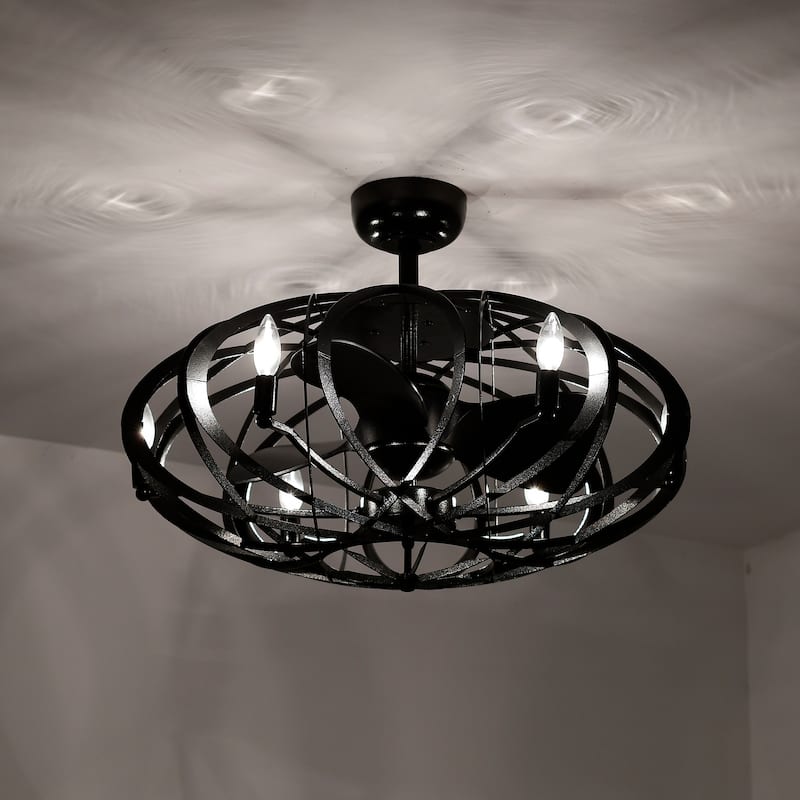 Neo 29-inch Gun Metal Grey 6 Lights 3 Blades Lighted Ceiling Fan with Remote