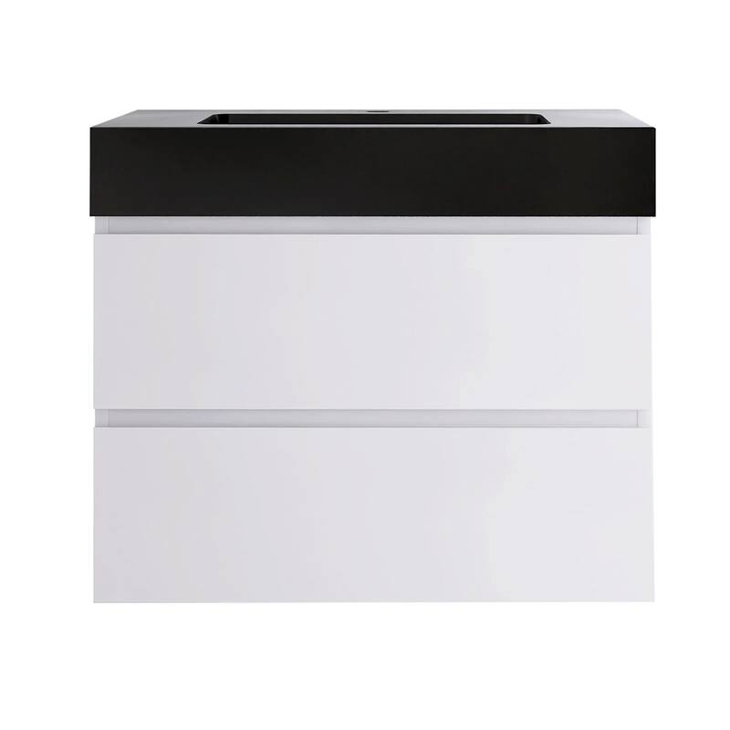 Single Sink Floating Bath Vanity in with Solid Surface Top