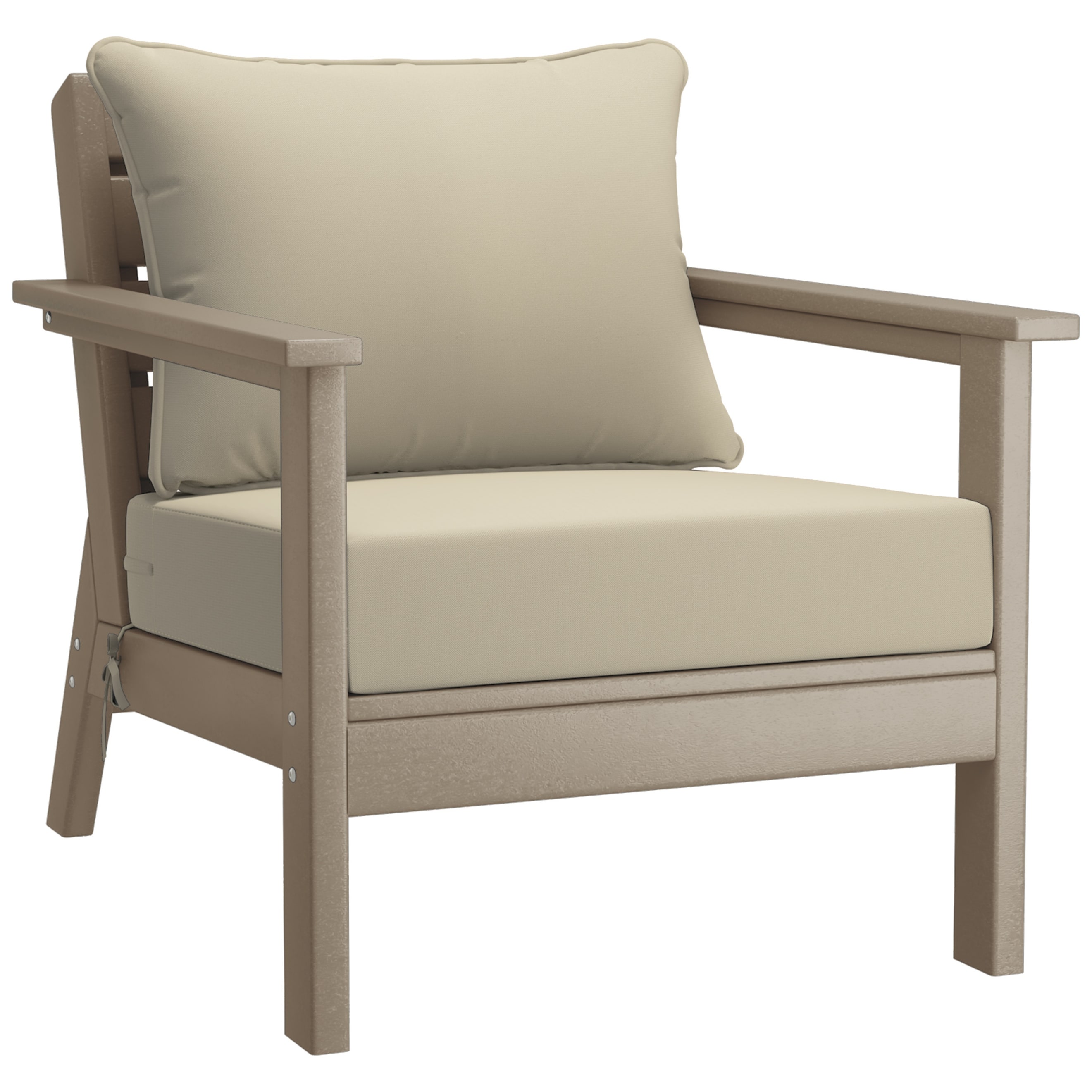 Birchwood All Weather HDPE Outdoor Patio Weathered Wood Deep Seating  Conversation Set (5-Piece Set) - Bed Bath \u0026 Beyond - 41883090, image size:2642x2642