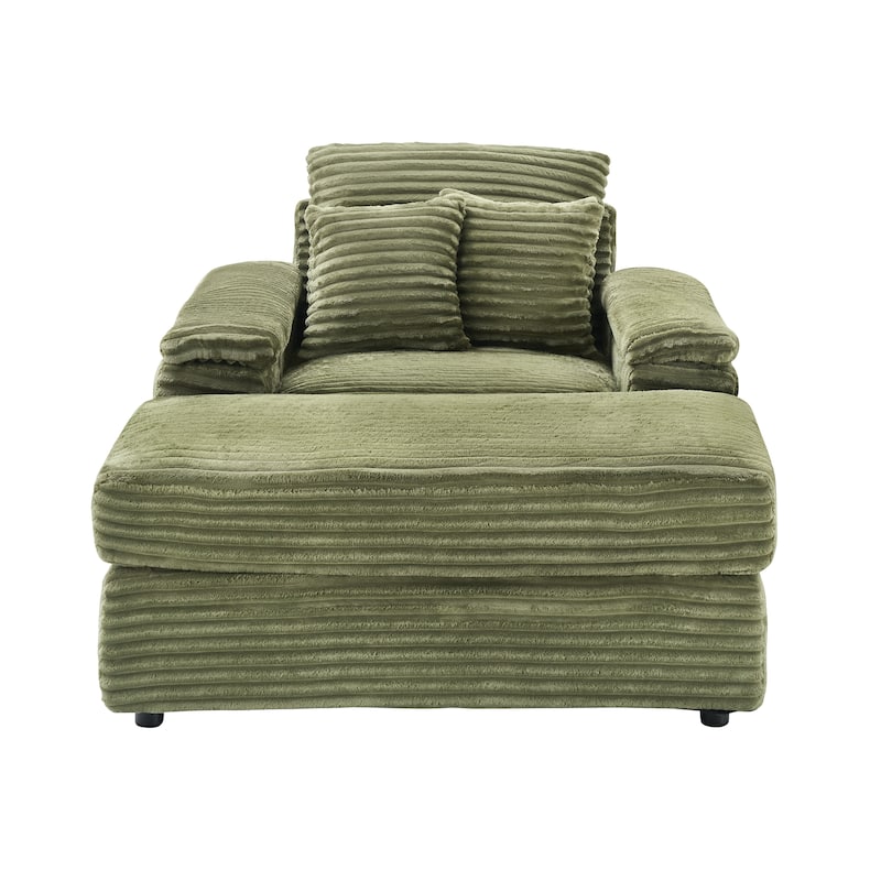Corduroy Single Sofa Sets with 2 Throw Pillows and 500lb Weight Capacity
