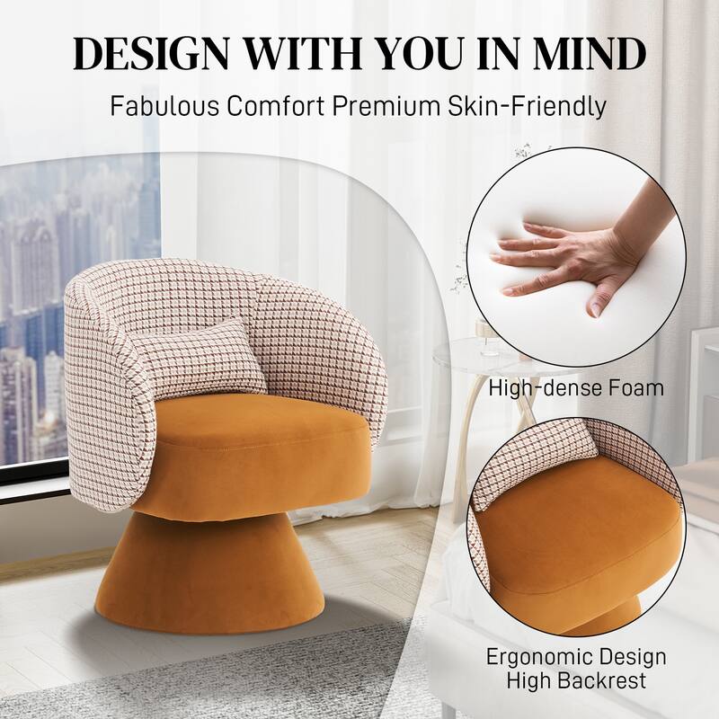 Ouyessir 360 Degree Swivel Cuddle Barrel Sofa Chairs