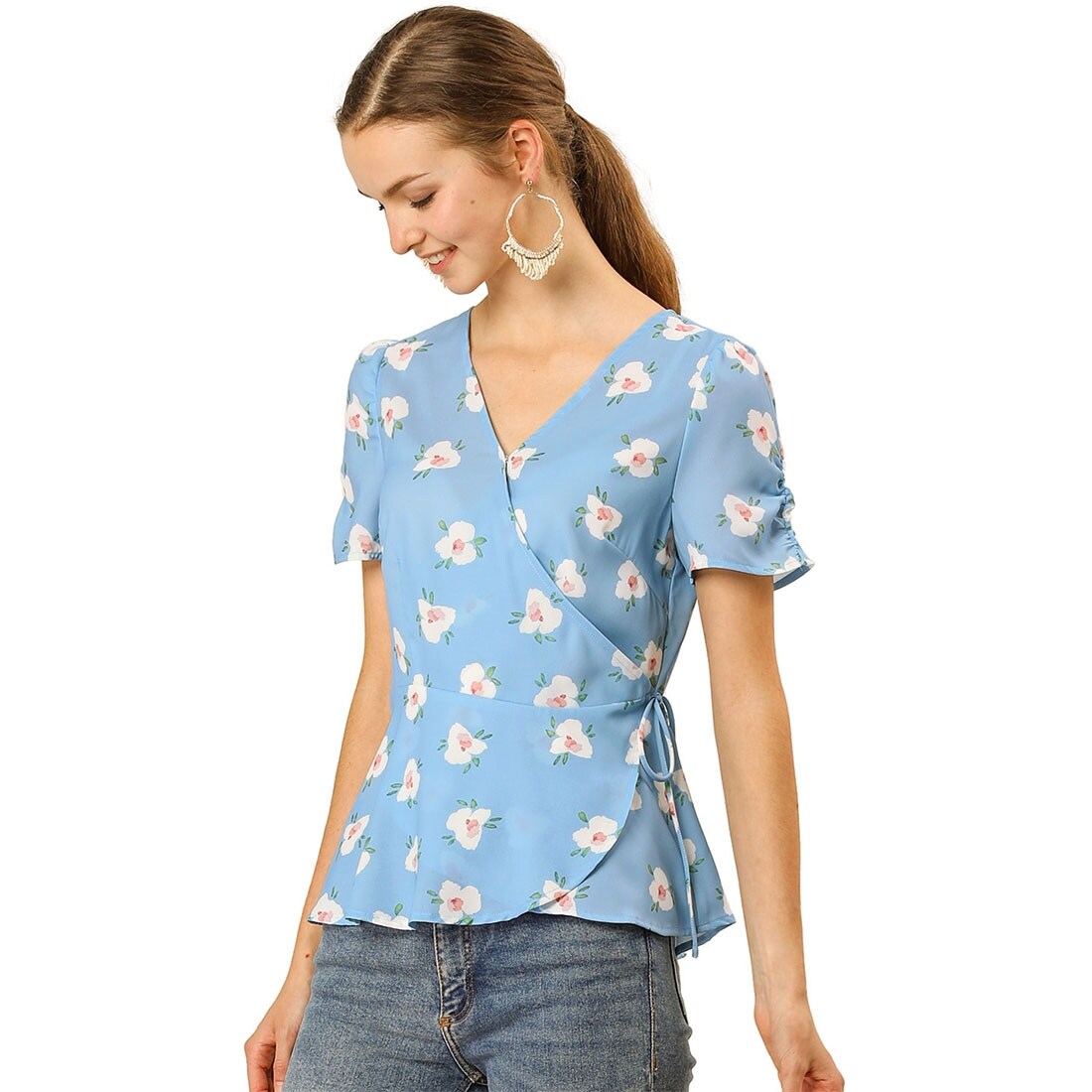 short sleeve wrap shirt