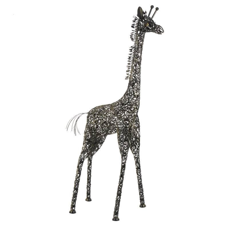 Vibrant Handmade Safari Animal Sculpture Collection - Wood or Metal Elephant & Giraffe for Indoor & Outdoor Decor