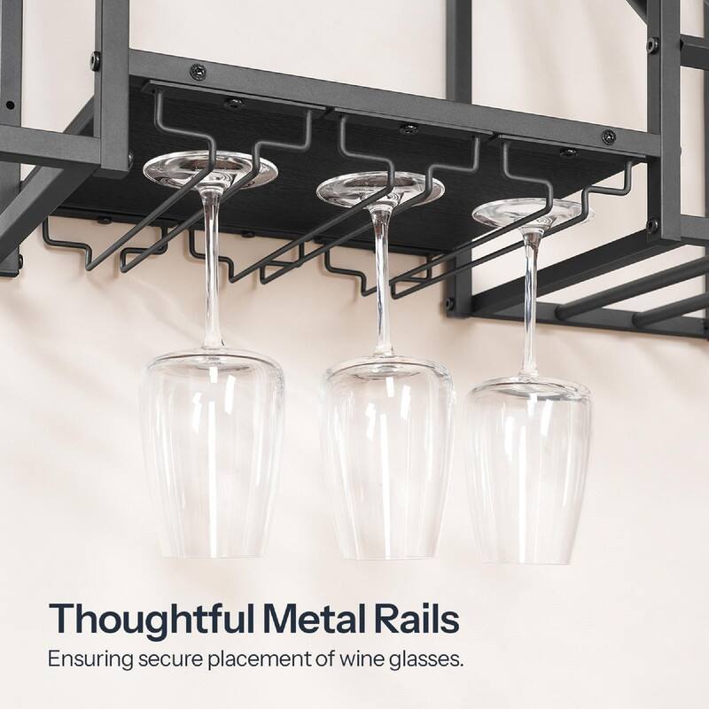 Wall Mounted Wine Rack - 33.4"D x 11"W x 20.4"H