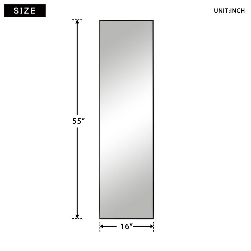 Modern Aluminum Alloy Thin Framed Full Length Floor Mirror