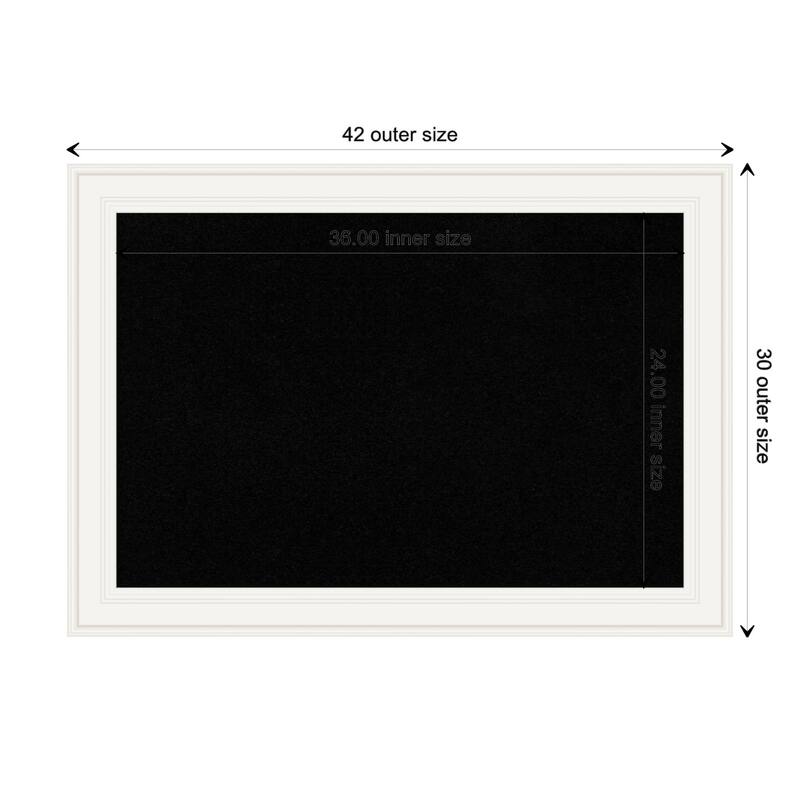 Ridge White Framed Black Corkboard Bulletin Board - Board Size 36x24