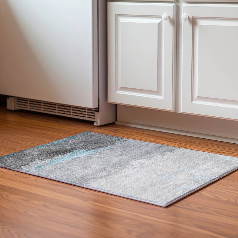 Premium Washable Super Soft Contemporary Ombre Mayfield Rug - Teal - 1'8" x 2'6"