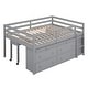 preview thumbnail 13 of 15, Full Size Loft Bed with Retractable Writing Desk and 4 Drawers, Wooden Loft Bed with Lateral Portable Desk & Shelves