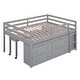 preview thumbnail 14 of 16, Functional Full Size Wooden Loft Bed with Retractable Writing Desk and 4 Drawers, Solid Construction, Versatility galore, Grey