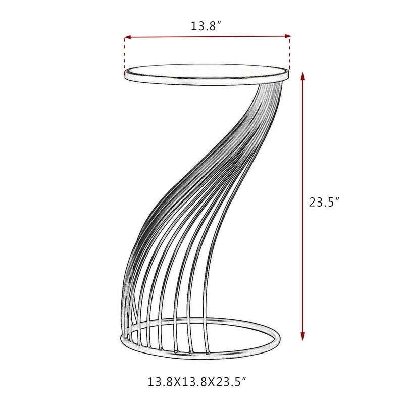 ADECO Metal End Table Side Nightstand Gold Accent Coffee Table Stools