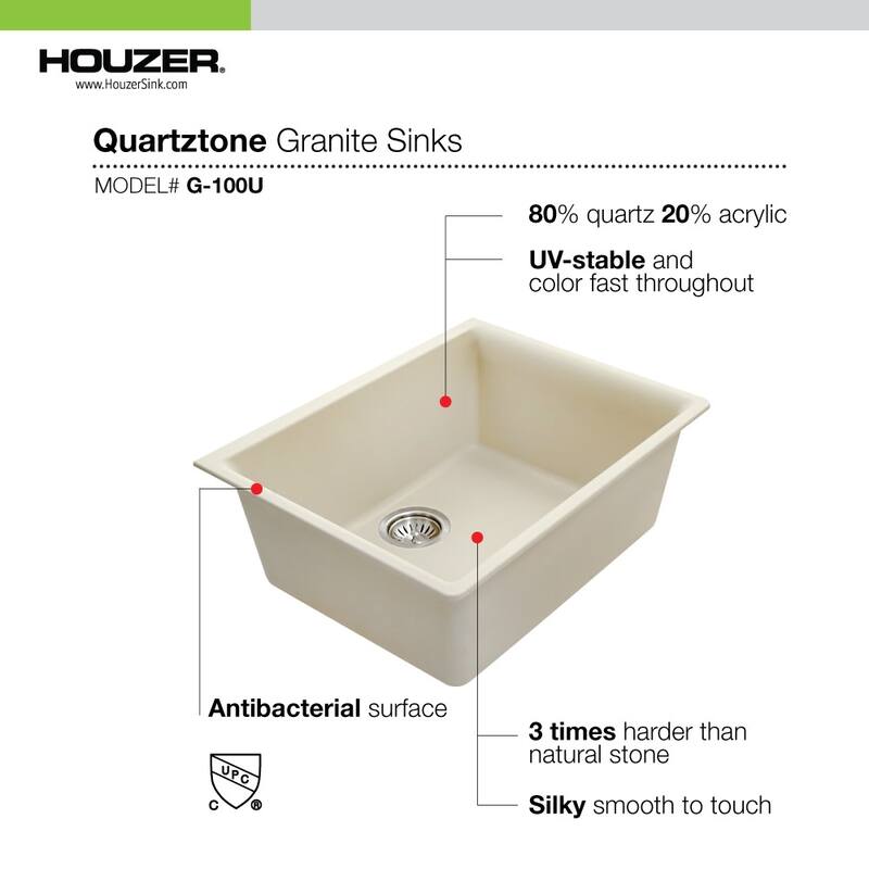 Houzer Quartztone 33" Single Basin Undermount Kitchen Sink