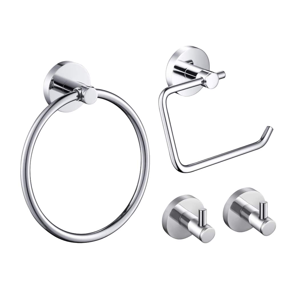 Circular 4-Piece Bathroom Hardware Set