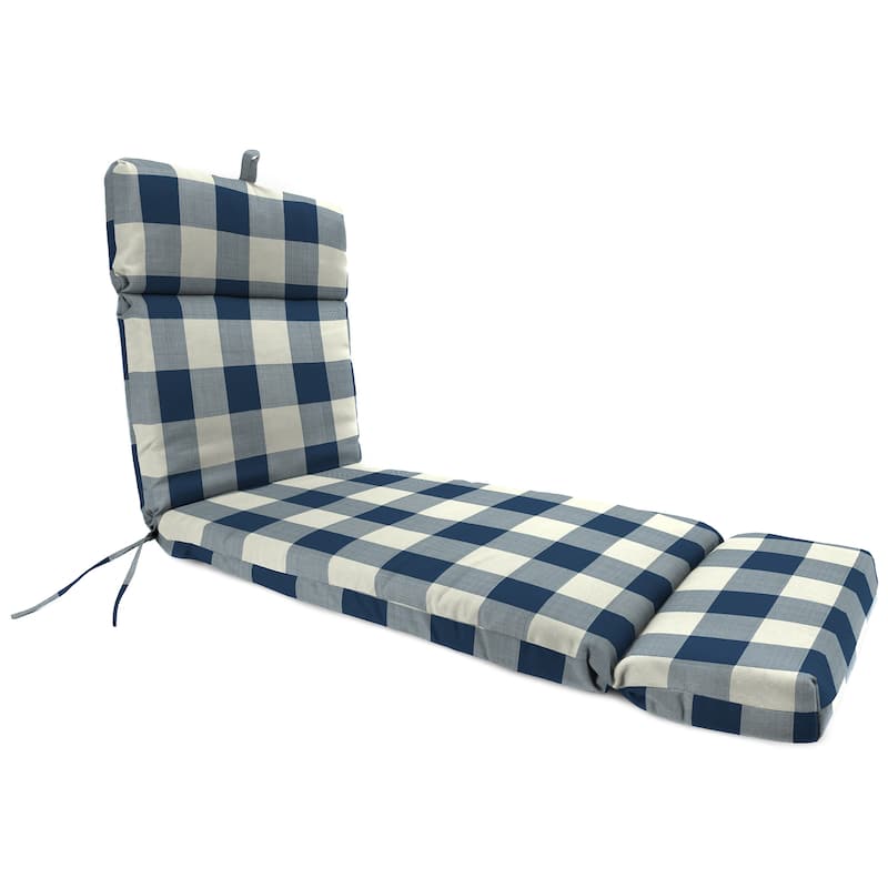 76" x 22" Outdoor Chaise Lounge Cushion with Ties - 75.5'' L x 22'' W x 4.75'' H - Navy