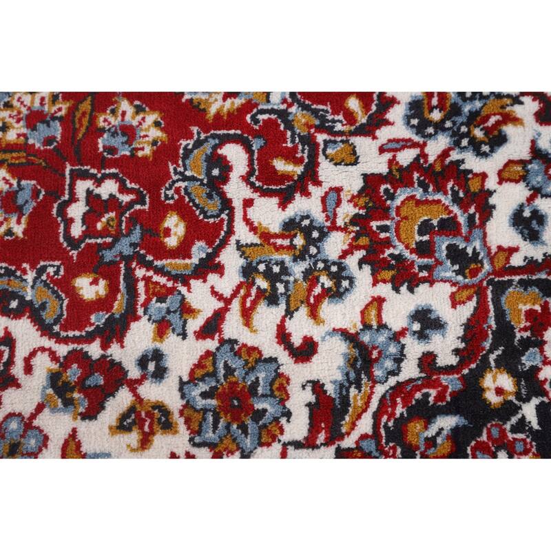 Red Floral / Traditional Kashan Turkish Rug Machine-Made Carpet - 9'7" x 12'10"