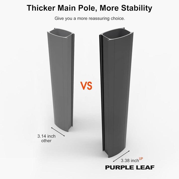 PURPLE LEAF Double Top Stylish UV50+ Fade Resistant Patio Cantilever Umbrella with Base