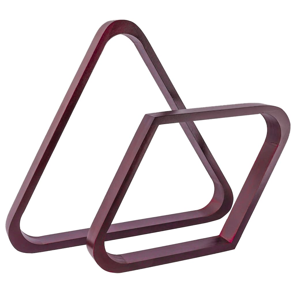 GSE™ Mahogany Solid Wood Billiard 8-Ball Triangle/9-Ball Diamond Pool Ball Racks for 2-1/4" Pool Balls