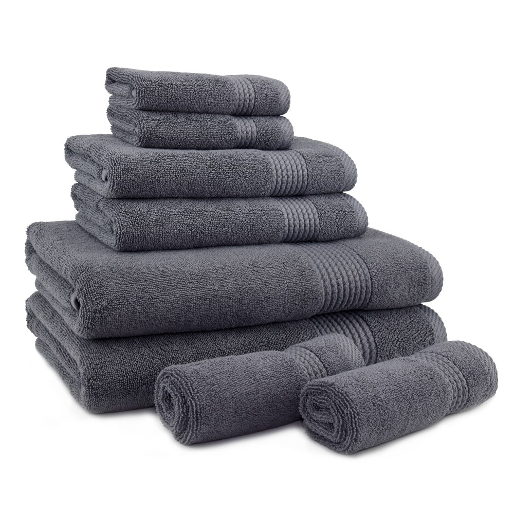 East'N Blue Lara Turkish Cotton Bath Towel Set (Set of 8) - (2 Bath Towel, 2 Hand Towel, 4 Washcloth)