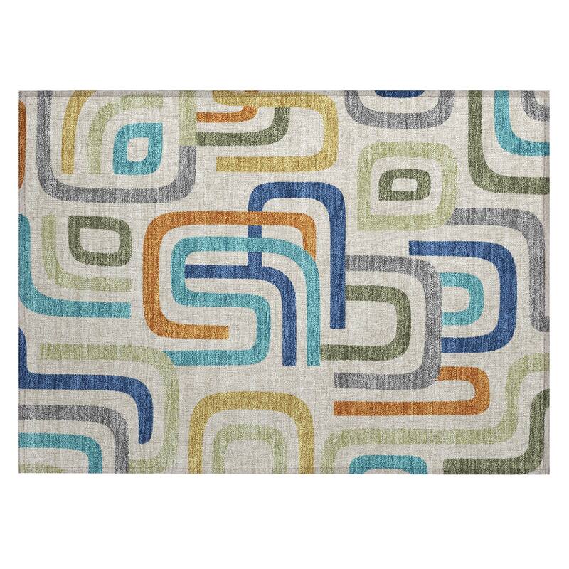 Machine Washable Indoor/ Outdoor Modern Penner Chantille Rug